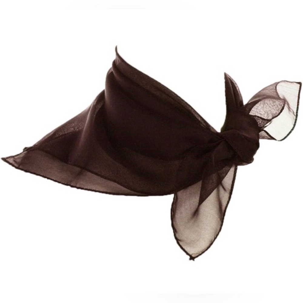 Hey Viv Sheer Chiffon Square Scarf Black 50s Retro 21x21